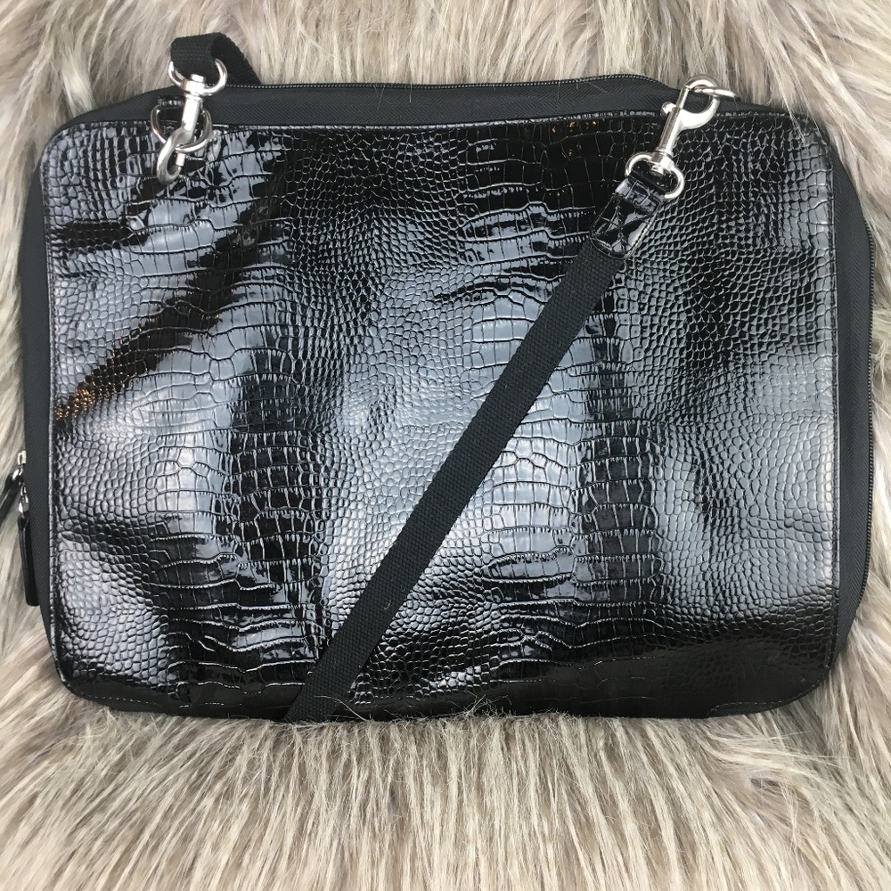 H&M | Black Snakeskin Oversized Bag with Strap
